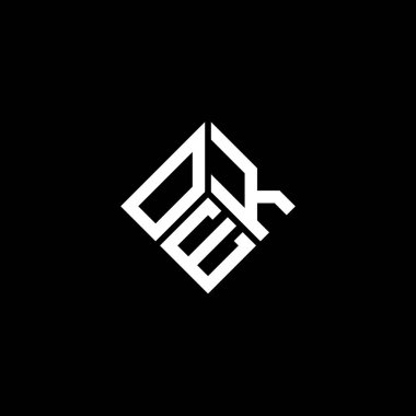 Siyah arka planda OEK harf logosu tasarımı. Tamam. Yaratıcı harflerin baş harfleri logo konsepti. Tamam harf tasarımı.