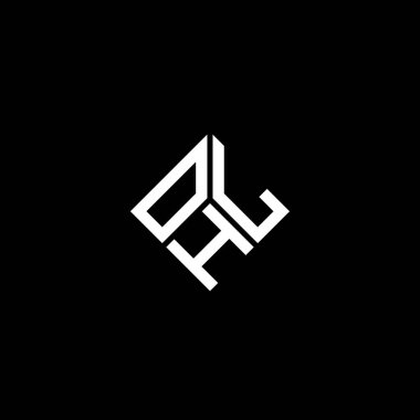 Siyah arka planda YTL harf logosu tasarımı. OHL yaratıcı harflerin baş harfleri logo konsepti. YTD harf tasarımı.