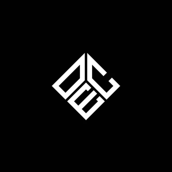 Logo Lettera Oec Disegno Sfondo Nero Logo Creativo Oec Sigle — Vettoriale Stock