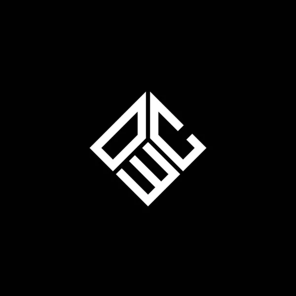 Projekt Logo Litery Owc Czarnym Tle Owc Twórcze Inicjały Koncepcja — Wektor stockowy
