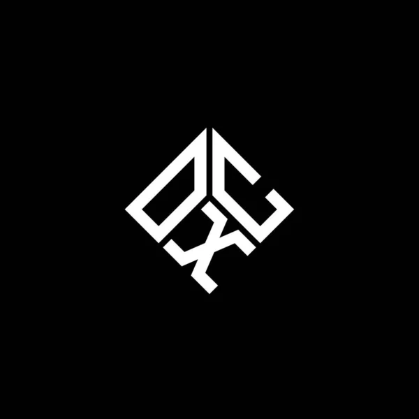 Siyah Arka Planda Oxc Harf Logosu Tasarımı Oxc Yaratıcı Harflerin — Stok Vektör