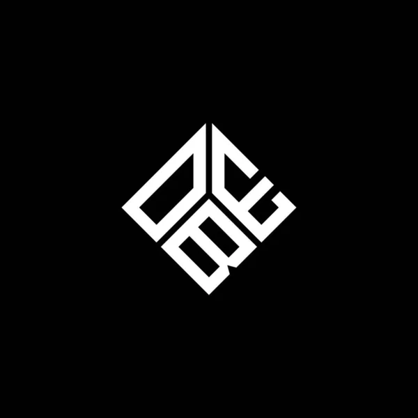 Logo Lettera Obe Sfondo Nero Obe Creativo Sigle Lettera Logo — Vettoriale Stock