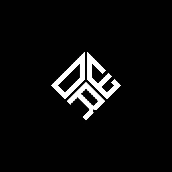 Diseño Del Logotipo Letra Ore Sobre Fondo Negro Ore Iniciales — Archivo Imágenes Vectoriales