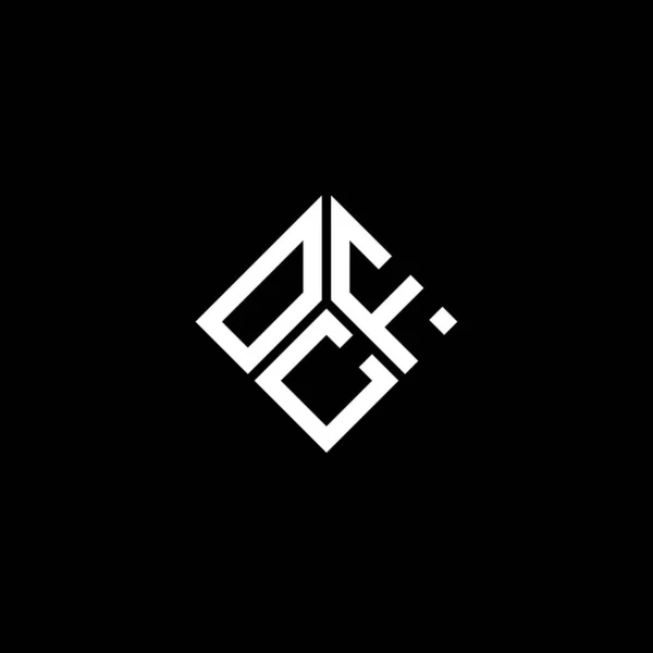 Siyah Arka Planda Ocf Harf Logosu Tasarımı Ocf Yaratıcı Harflerin — Stok Vektör