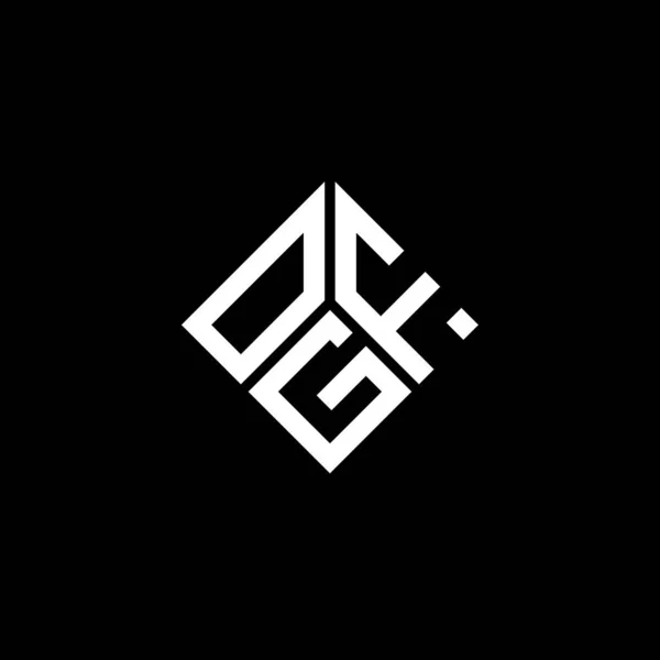 Ogf Bokstav Logotyp Design Svart Bakgrund Ogf Kreativa Initialer Brev — Stock vektor