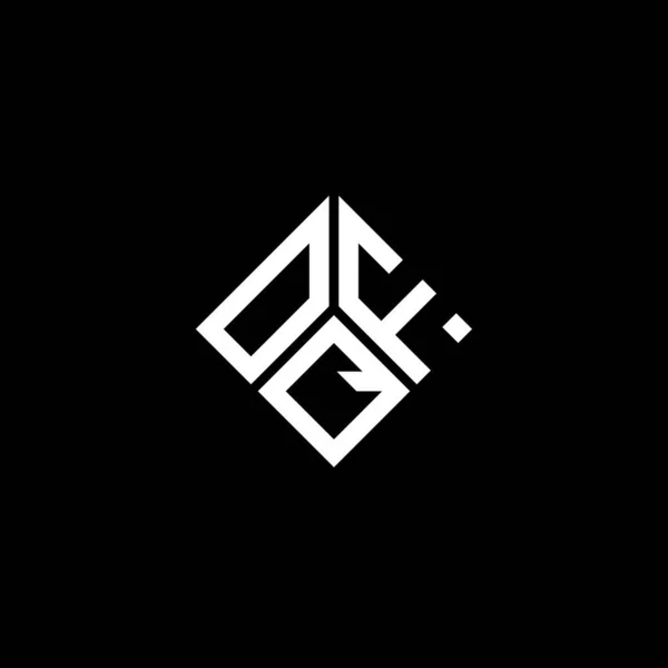 Diseño Del Logotipo Letra Oqf Sobre Fondo Negro Oqf Iniciales — Vector de stock
