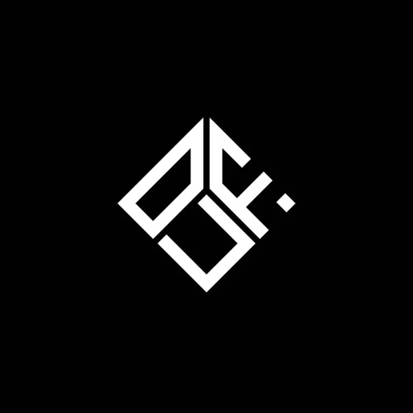 Ouf Lettera Logo Design Sfondo Nero Ouf Creativo Iniziali Lettera — Vettoriale Stock