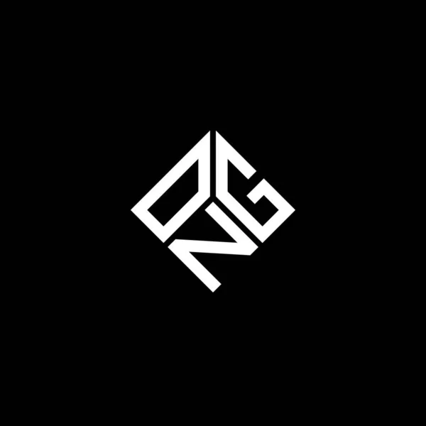 Ong Brev Logotyp Design Svart Bakgrund Ong Kreativa Initialer Brev — Stock vektor