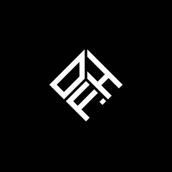 Ofh Lettre Logo Design Sur Fond Noir Ofh Initiales Créatives — Image vectorielle
