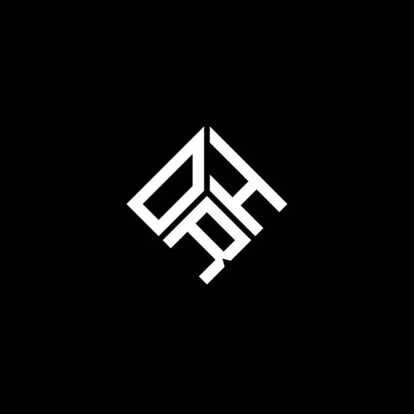 Siyah Arkaplanda Orh Harf Logosu Tasarımı Orh Yaratıcı Harflerin Baş — Stok Vektör