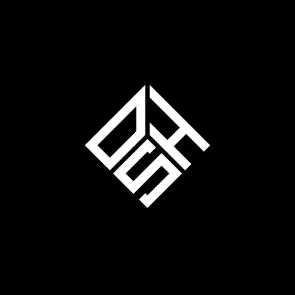 Дизайн Логотипа Osh Черном Фоне Творческие Инициалы Бгт Буквенная Концепция — стоковый вектор