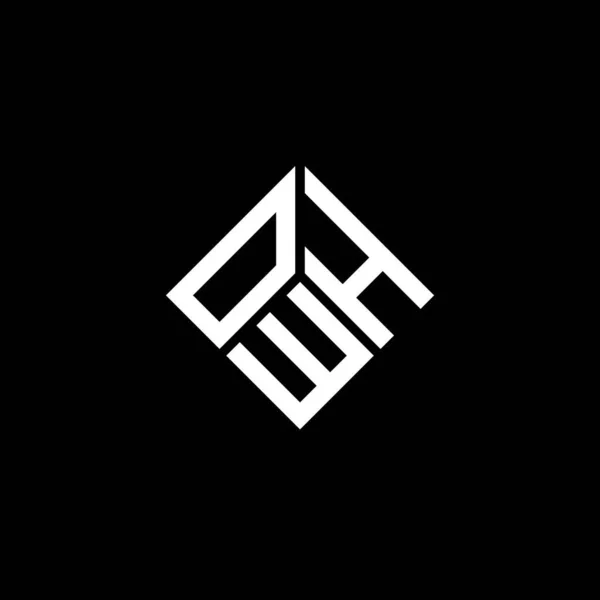Owh Brev Logotyp Design Svart Bakgrund Owh Kreativa Initialer Brev — Stock vektor