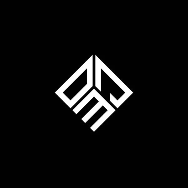 Diseño Del Logotipo Letra Omj Sobre Fondo Negro Omj Iniciales — Archivo Imágenes Vectoriales