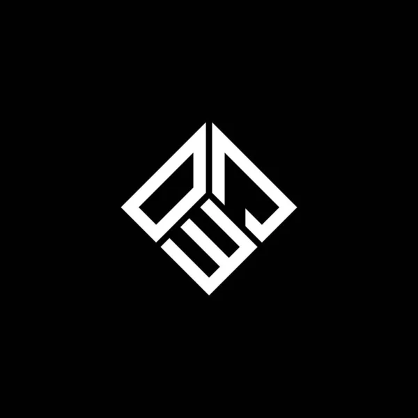 Diseño Del Logotipo Letra Owj Sobre Fondo Negro Owj Iniciales — Archivo Imágenes Vectoriales
