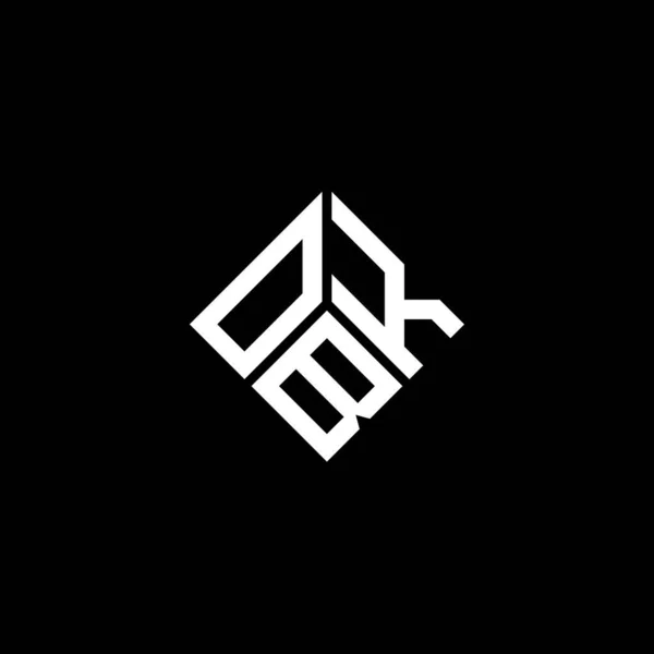 Logo Obk Sfondo Nero Logo Della Lettera Sigle Creative Obk — Vettoriale Stock
