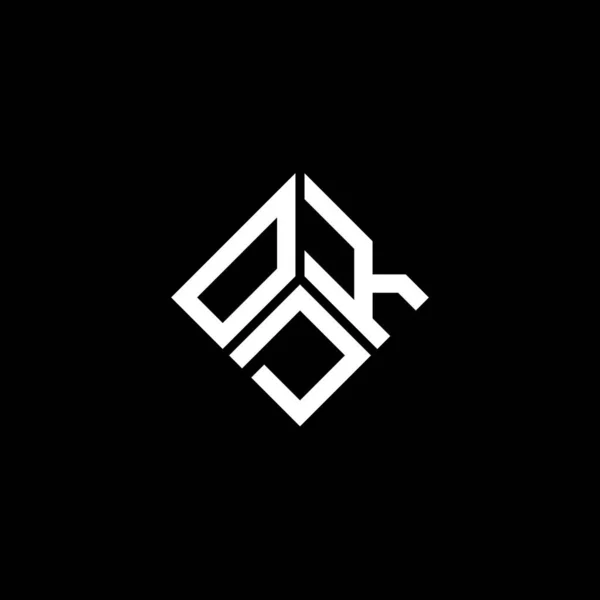 Logo Lettera Odk Sfondo Nero Odk Creativo Iniziali Lettera Logo — Vettoriale Stock