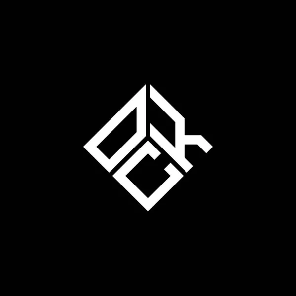 Ock Lettre Logo Design Sur Fond Noir Ock Initiales Créatives — Image vectorielle