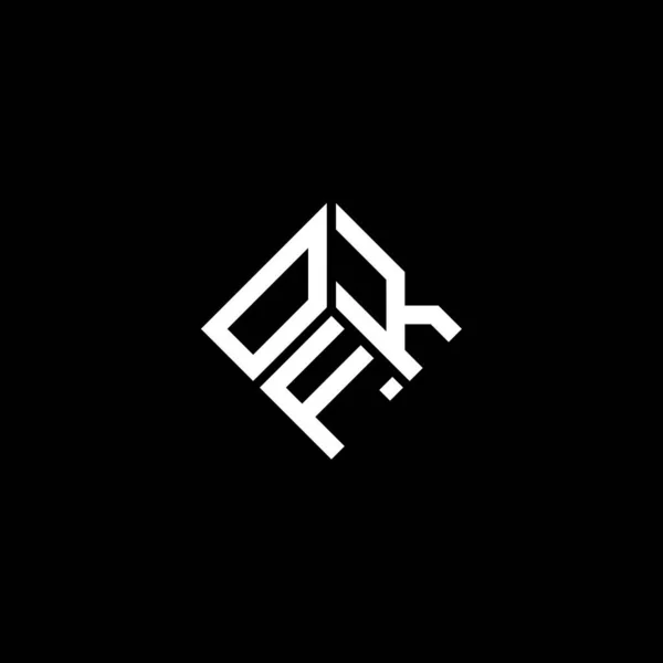 Ofk Lettera Logo Design Sfondo Nero Ofk Creativo Iniziali Lettera — Vettoriale Stock