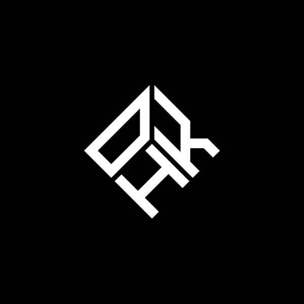 Ohk Design Logotipo Carta Fundo Preto Ohk Iniciais Criativas Conceito —  Vetores de Stock