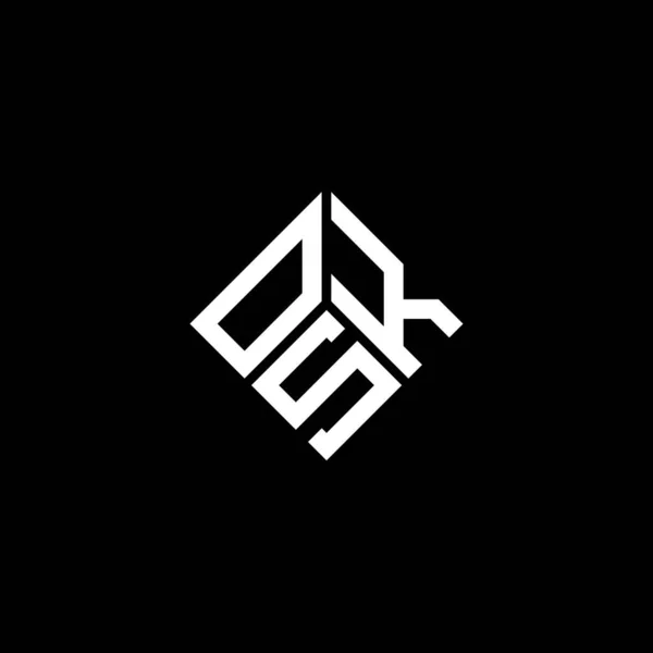 Logo Osk Sfondo Nero Osk Creativo Iniziali Lettera Logo Concetto — Vettoriale Stock