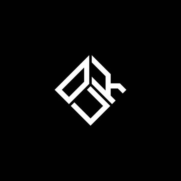 Ouk Design Logotipo Carta Fundo Preto Ouk Iniciais Criativas Conceito — Vetor de Stock