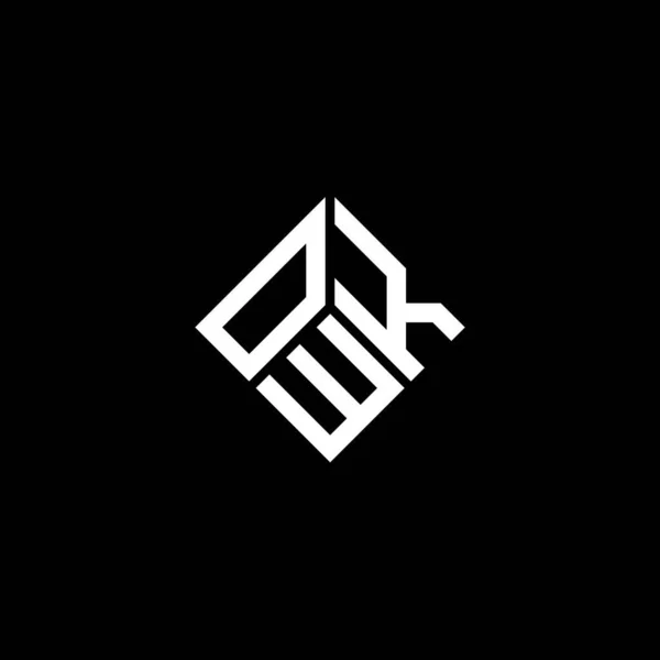 Owk Design Logotipo Carta Fundo Preto Owk Iniciais Criativas Conceito —  Vetores de Stock