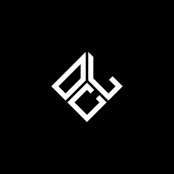 Diseño Del Logo Carta Ocl Sobre Fondo Negro Ocl Iniciales — Archivo Imágenes Vectoriales