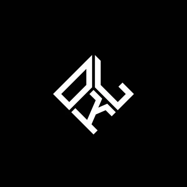 Diseño Del Logotipo Letra Okl Sobre Fondo Negro Okl Iniciales — Archivo Imágenes Vectoriales