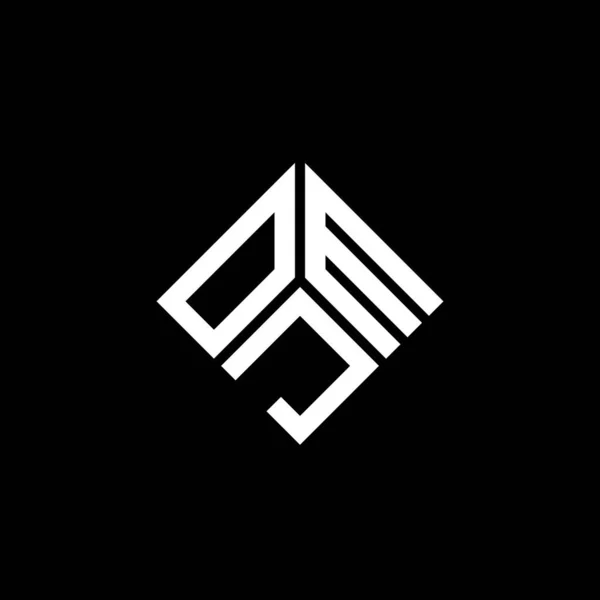 Diseño Del Logotipo Letra Ojm Sobre Fondo Negro Ojm Iniciales — Archivo Imágenes Vectoriales