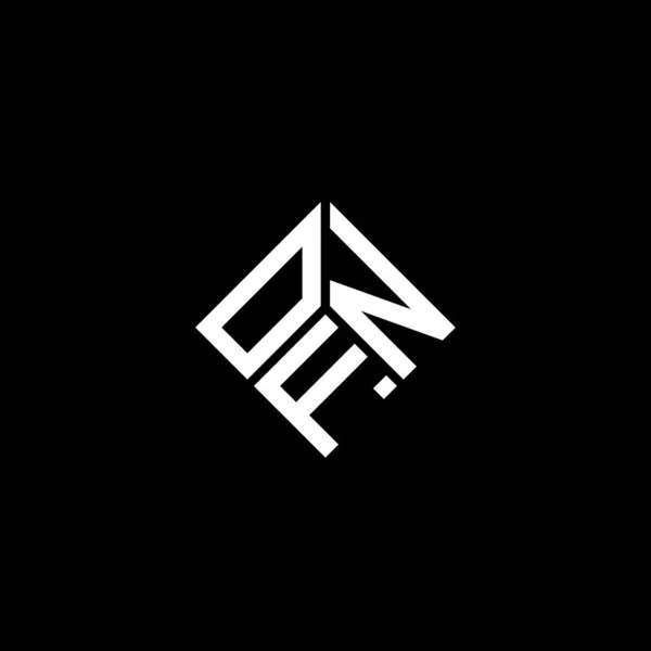 Ofn Lettre Logo Design Sur Fond Noir Ofn Initiales Créatives — Image vectorielle