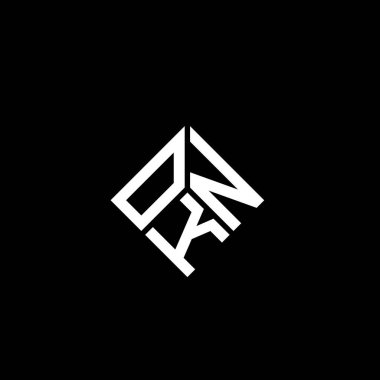 Siyah arka planda OKN harf logosu tasarımı. OKN yaratıcı harflerin baş harfleri logo kavramı. OKN harf tasarımı.