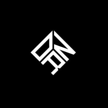 Siyah arkaplanda ORN harf logosu tasarımı. ORN yaratıcı harflerin baş harfleri logo kavramı. ORN harf tasarımı.