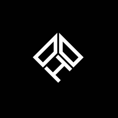 Siyah arka planda OHO harf logosu tasarımı. Yaratıcı harflerin baş harfleri logo konsepti. OHO harf tasarımı.