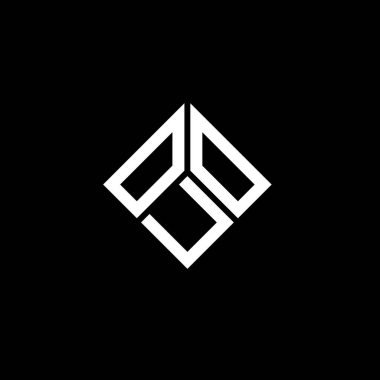 Siyah arka planda ouo harfi logo tasarımı. Yaratıcı harflerin baş harfleri logo kavramı. ouo harf tasarımı.