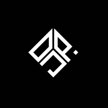 Siyah arka planda OJP harf logosu tasarımı. OJP yaratıcı harflerin baş harfleri logo kavramı. OJP harf tasarımı.