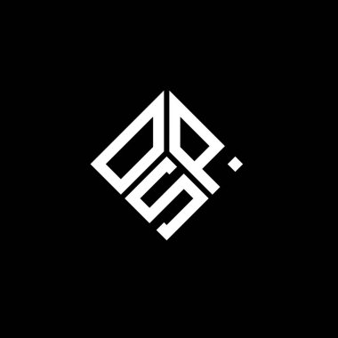 Siyah arka planda OSP harf logosu tasarımı. OSP yaratıcı harflerin baş harfleri logo kavramı. OSP harf tasarımı.