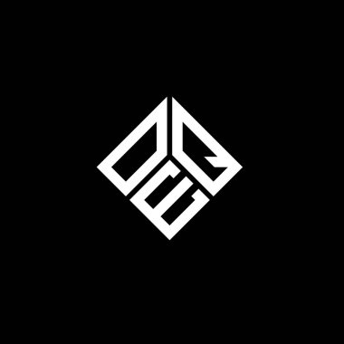 Siyah arka planda OEQ harfi logo tasarımı. OEQ yaratıcı harflerin baş harfleri logo kavramı. OEQ harf tasarımı.