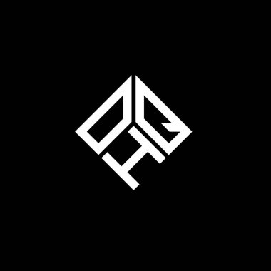 Siyah arka planda OHQ harfi logo tasarımı. OHQ yaratıcı harflerin baş harfleri logo kavramı. OHQ harf tasarımı.