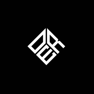 Siyah arka planda OER harf logosu tasarımı. Yaratıcı harflerin baş harfleri logo kavramı. OER harf tasarımı.