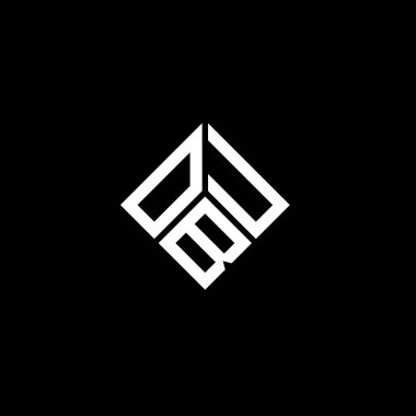 Siyah arka planda OBU harf logosu tasarımı. OBU yaratıcı harflerin baş harfleri logo kavramı. OBU harf tasarımı.