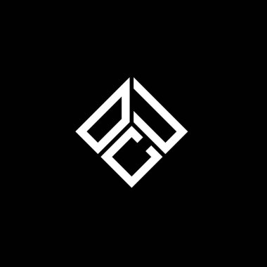 OCU harf logosu tasarımı siyah arka planda. OCU yaratıcı harflerin baş harfleri logo kavramı. OCU harf tasarımı.