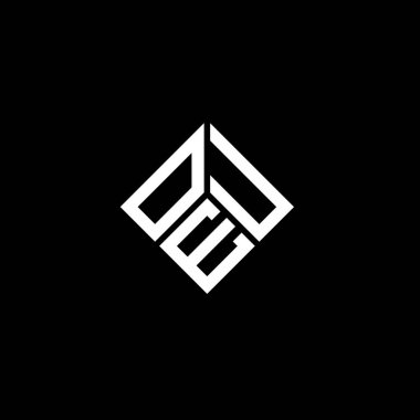 Siyah arkaplan üzerine OEU harfi logo tasarımı. OEU yaratıcı harflerin baş harfleri logo kavramı. OEU mektup tasarımı.