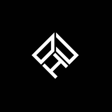 Siyah arka planda OHU harf logosu tasarımı. YTD yaratıcı harflerin baş harfleri logo konsepti. YTD harf tasarımı.
