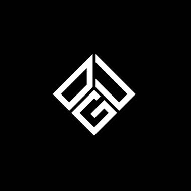 Siyah arka planda OGU harf logosu tasarımı. OGU yaratıcı harf logosu konsepti. OGU harf tasarımı.