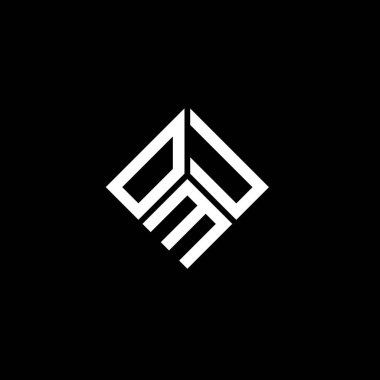 Siyah arka planda OMU harf logosu tasarımı. OMU yaratıcı harf logosu konsepti. OMU harf tasarımı.