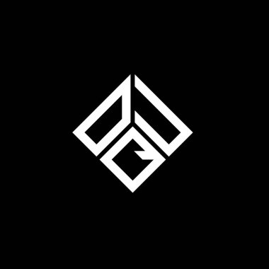 Siyah arka planda OQU harf logosu tasarımı. OQU yaratıcı harf logosu konsepti. OQU harf tasarımı.