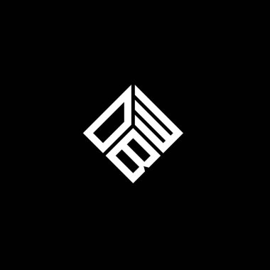 Siyah arka planda OBW harf logosu tasarımı. OBW yaratıcı harflerin baş harfleri logo kavramı. OBW harf tasarımı.