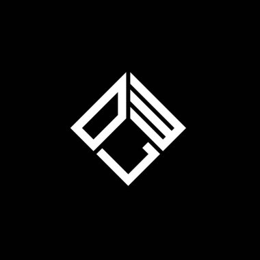 Siyah arka planda OLW harf logosu tasarımı. OLW yaratıcı harflerin baş harfleri logo kavramı. OLW harf tasarımı.