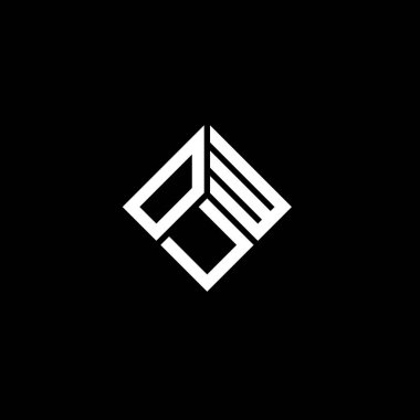 Siyah arka planda OUW harf logosu tasarımı. Yaratıcı harflerin baş harfleri logo kavramı. OUW harf tasarımı.