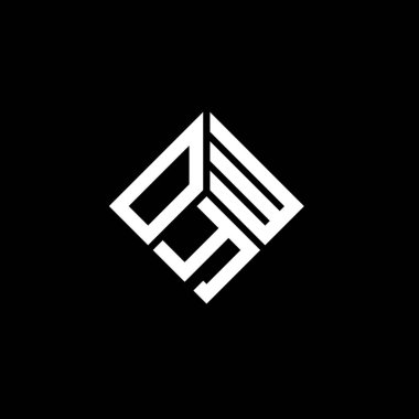 Siyah arka planda OYW harf logosu tasarımı. OYW yaratıcı harflerin baş harfleri logo kavramı. OYW harf tasarımı.
